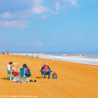 Buy canvas prints of Family enjoying day out on beach by Allan Bell