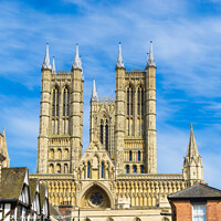 Buy canvas prints of Lincoln Cathedral Towers Blue Sky by Allan Bell