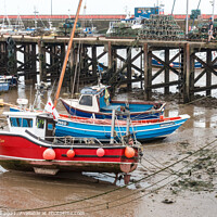Buy canvas prints of Fishing Boats at Low Tide by Allan Bell
