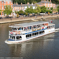 Buy canvas prints of Trip boat Mark Twain heading down river River Dee by Allan Bell
