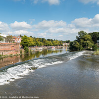Buy canvas prints of River Dee and weir looking upstream by Allan Bell