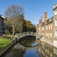 Buy canvas prints of Mathematical bridge river Cam by Allan Bell