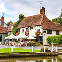 Buy canvas prints of Fox Inn and antiques tea room Finchingfield by Allan Bell