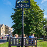 Buy canvas prints of Bourton-on-the-Water sign. by Allan Bell