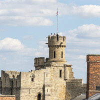 Buy canvas prints of Observation tower Lincoln Castle from wall walk by Allan Bell