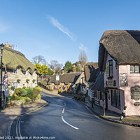Buy canvas prints of Thatched buildings Church Road Old Shanklin by Allan Bell