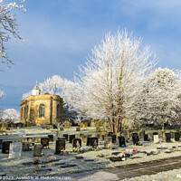 Buy canvas prints of Heavy frost in St Peter and St Paul churchyard by Allan Bell