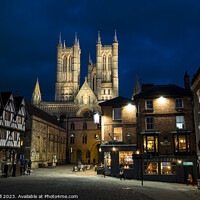 Buy canvas prints of Castle Hill to Exchequer Gate and Lincoln Cathedra by Allan Bell