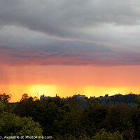 Buy canvas prints of Storm over Arundel at Sunset by Allan Bell