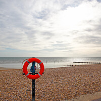 Buy canvas prints of Lifebelt Bognor Sea Front by Allan Bell