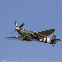Buy canvas prints of Majestic Spitfire flies through the sky by Allan Bell