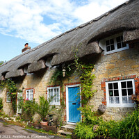 Buy canvas prints of Thatched Cottages Winkle Street Isle Of Wight by Allan Bell