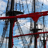 Buy canvas prints of Masts and rigging against Sky by Allan Bell