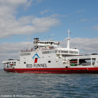 Buy canvas prints of Red Funnel Line ferry Red Osprey by Allan Bell