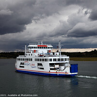 Buy canvas prints of Wight Sun Ferry Under Stormy Skies by Allan Bell
