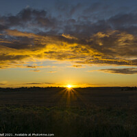 Buy canvas prints of Sunset over Lincolnshire by Allan Bell