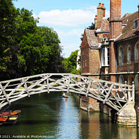 Buy canvas prints of Mathematical bridge over river cam Cambridge  by Allan Bell