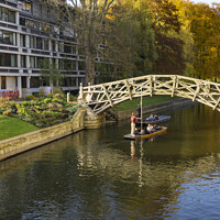 Buy canvas prints of Punting on the Cam Queens College by Allan Bell