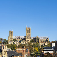 Buy canvas prints of Lincoln Cathedral from the south by Allan Bell