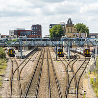 Buy canvas prints of Lincoln Railway Station from Pelham bridge by Allan Bell