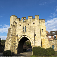 Buy canvas prints of Pottergate Arch old gateway Lincoln City by Allan Bell