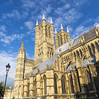 Buy canvas prints of Lincoln Cathedral West Towers from South Side by Allan Bell