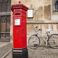 Buy canvas prints of Victorian post box Kings College by Allan Bell
