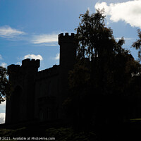 Buy canvas prints of Twilight Bodelwyddan Castle Silhouette by Allan Bell