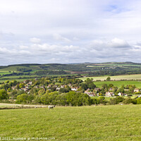 Buy canvas prints of Burpham village from South Downs by Allan Bell
