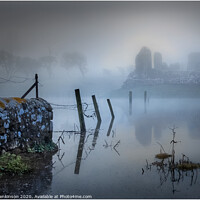 Buy canvas prints of Ogmore Castle in the Mist by Alan Jenkinson