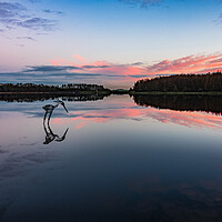 Buy canvas prints of Sunset over Entwistle reservoir   by Phil Hill