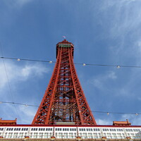 Buy canvas prints of  Blackpool Tower And Blue Day Sky by andrew morrell