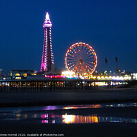 Buy canvas prints of Blackpool Beach at Night by andrew morrell