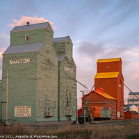 Buy canvas prints of Elevator row in Nanton by Jeff Whyte