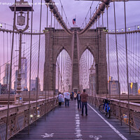 Buy canvas prints of Brooklyn Bridge at sunset  by Jeff Whyte