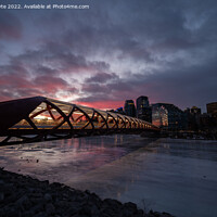 Buy canvas prints of Peace Bridge at sunrise by Jeff Whyte