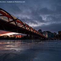 Buy canvas prints of Peace Bridge on cold morning by Jeff Whyte
