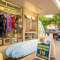 Buy canvas prints of Waikiki Surf Shop by Jeff Whyte