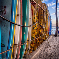 Buy canvas prints of Waikiki Surfboard by Jeff Whyte