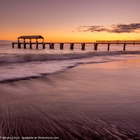 Buy canvas prints of Waimea Town pier at sunset by Jeff Whyte