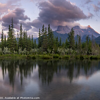 Buy canvas prints of Three Sisters, Canmore by Jeff Whyte