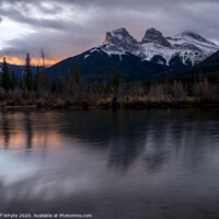 Buy canvas prints of Three Sisters, Canmore by Jeff Whyte