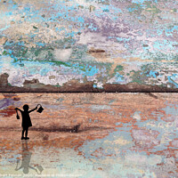 Buy canvas prints of Girl On A Beach by Robert Fennah