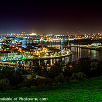 Buy canvas prints of "Illuminated Beauty: Three Bridges Uniting Derry" by KEN CARNWATH