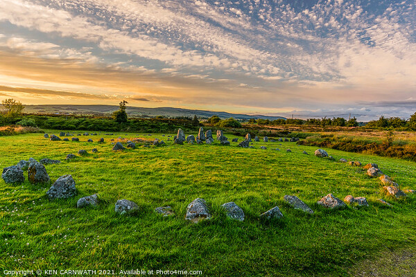 "Ancient Mysteries Unveiled: Beaghmore Stone Circl Picture Board by KEN CARNWATH