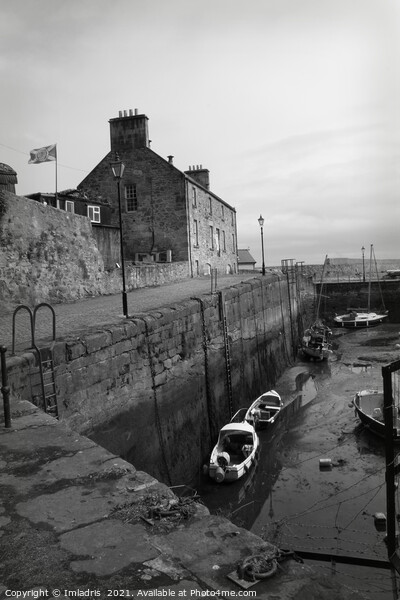 Dysart Harbour, Kirkcaldy, Scotland, Monochrome Picture Board by Imladris 