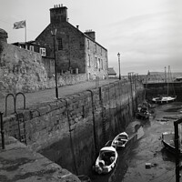Buy canvas prints of Dysart Harbour, Kirkcaldy, Scotland, Monochrome by Imladris 