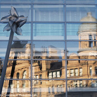 Buy canvas prints of Vintage Corn Exchange Reflection, Manchester by Imladris 
