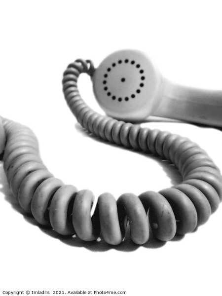 Vintage Telephone Handset monochrome Picture Board by Imladris 