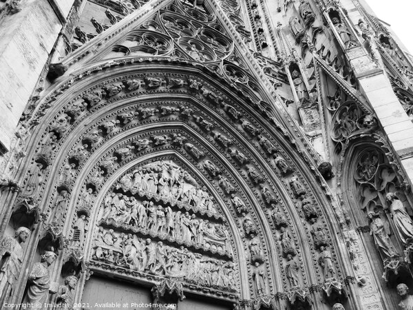 Rouen Cathedral, Normandy, France, Monochrome Picture Board by Imladris 